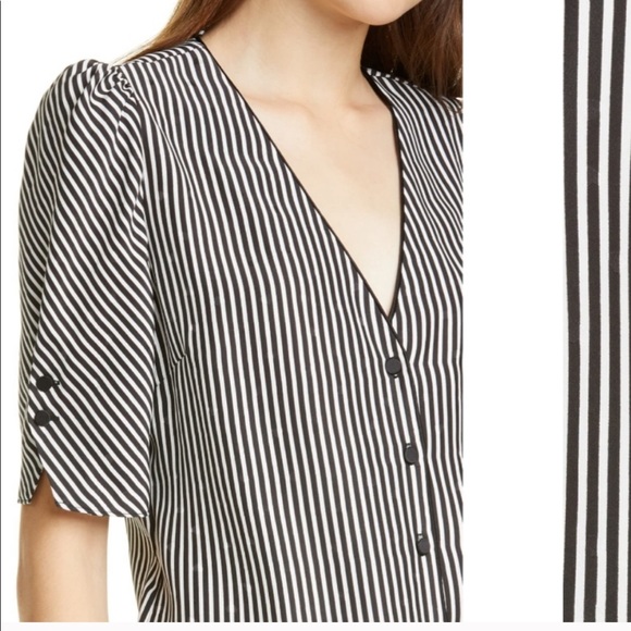 Olivia Stripe Silk Top Frame Denim Multi Stripe - Picture 5 of 8